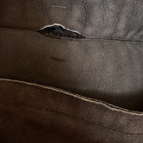 Vintage Cole Haan Country Brown Leather and Fur Coat Men’s Size Large - Picture 3 of 16